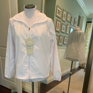 ZSHOW XS white windbreaker full-zip hoodie